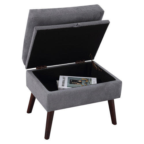 Oliver Kerionna Upholstered Chaise Lounge Chair with Storage Ottoman with Adjustable